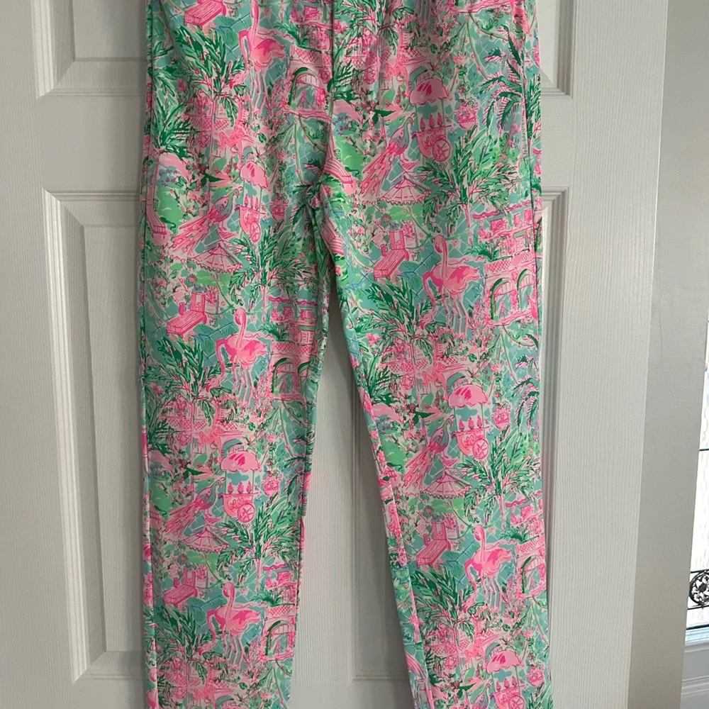 Lily Pulitzer Colorful Flamingo Print Slacks - Picture 5 of 9
